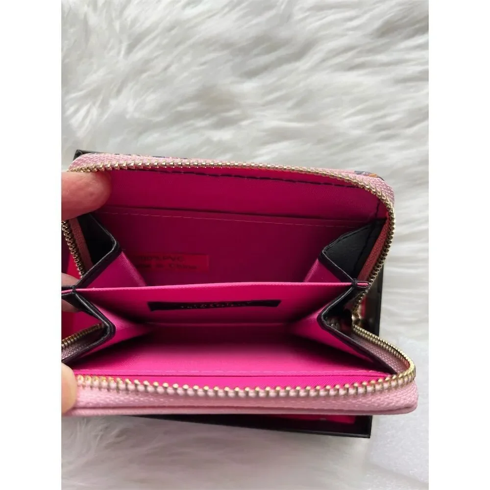 🆕Trina Turk Women's Pink Floral Zip-Around Wallet Card Holder